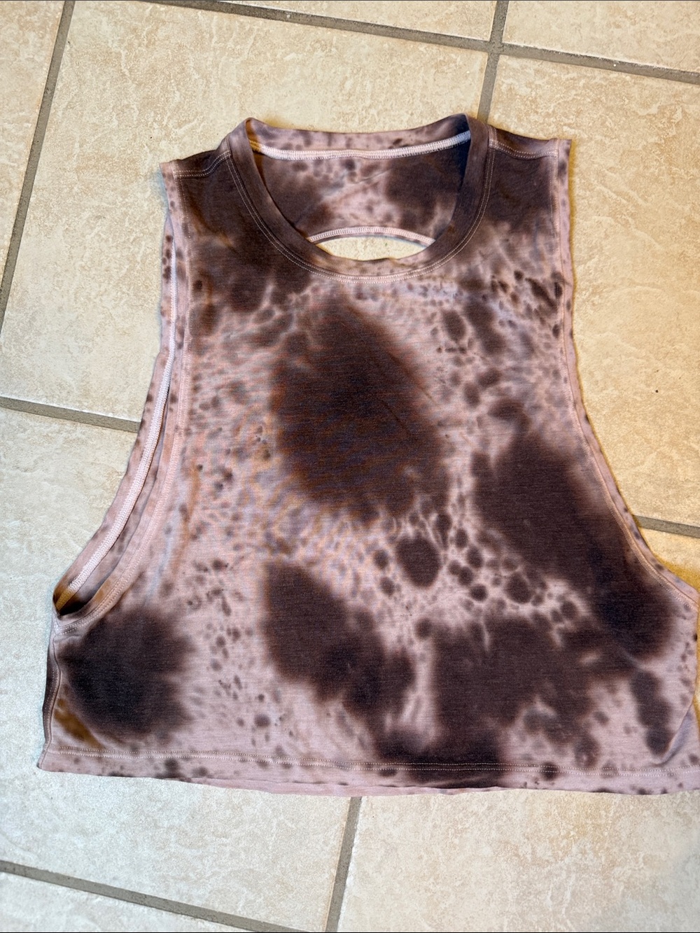 lululemon athletica Tie-Dye Cropped Tank Top - Brown & Pink